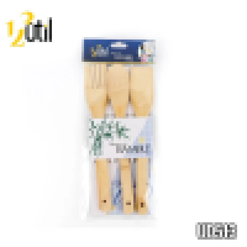Talheres em bambu kit com 3 pcs - 27cm