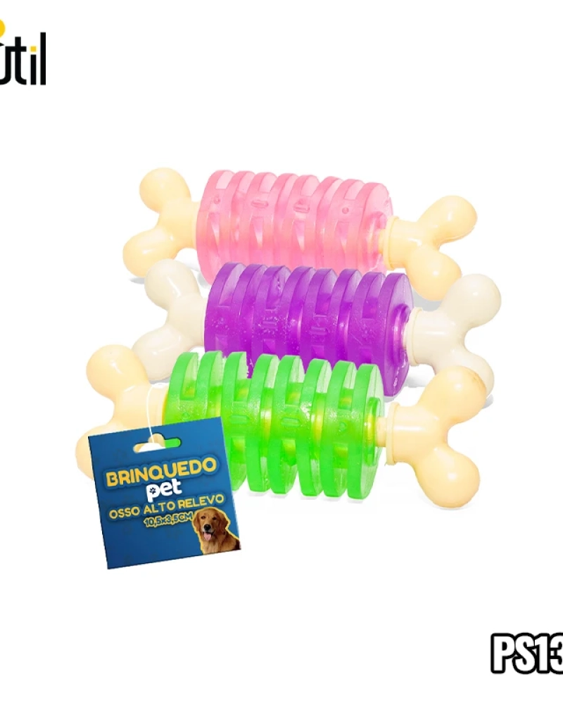 Brinquedo pet - osso alto relevo 10,5*3,5cm