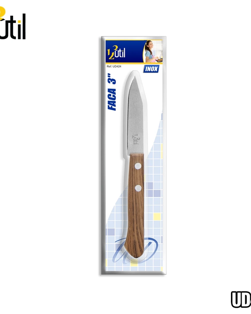 Faca 3" - aço inox - cabo plastico