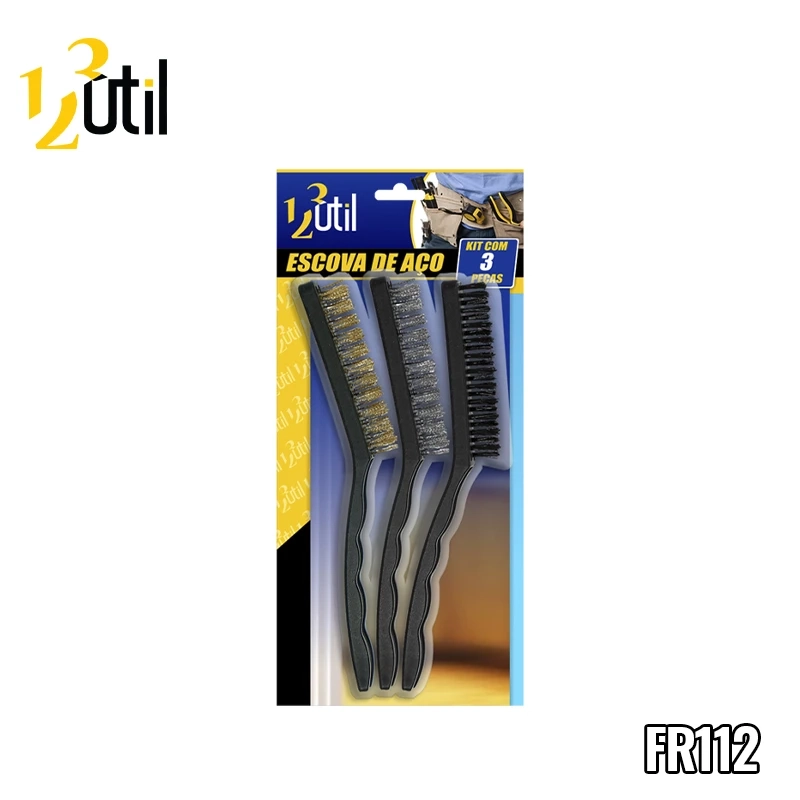 Escova de aço conjunto c/ 3 pcs