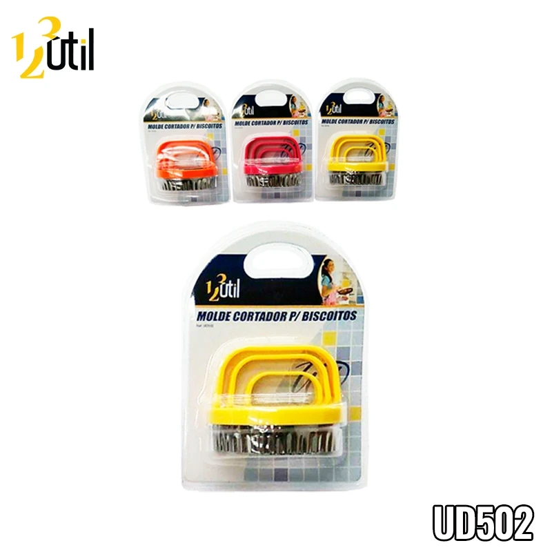 Molde cortador p/ biscoitos - 3pcs - 2"/2.5"/3"