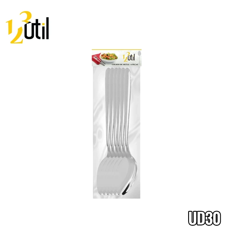 Colher de metal c/ 6 pcs - 19cm 28g