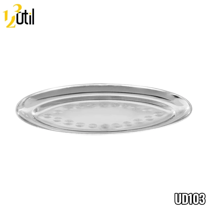 Travessa oval rasa aço inox 21*13*1 cm