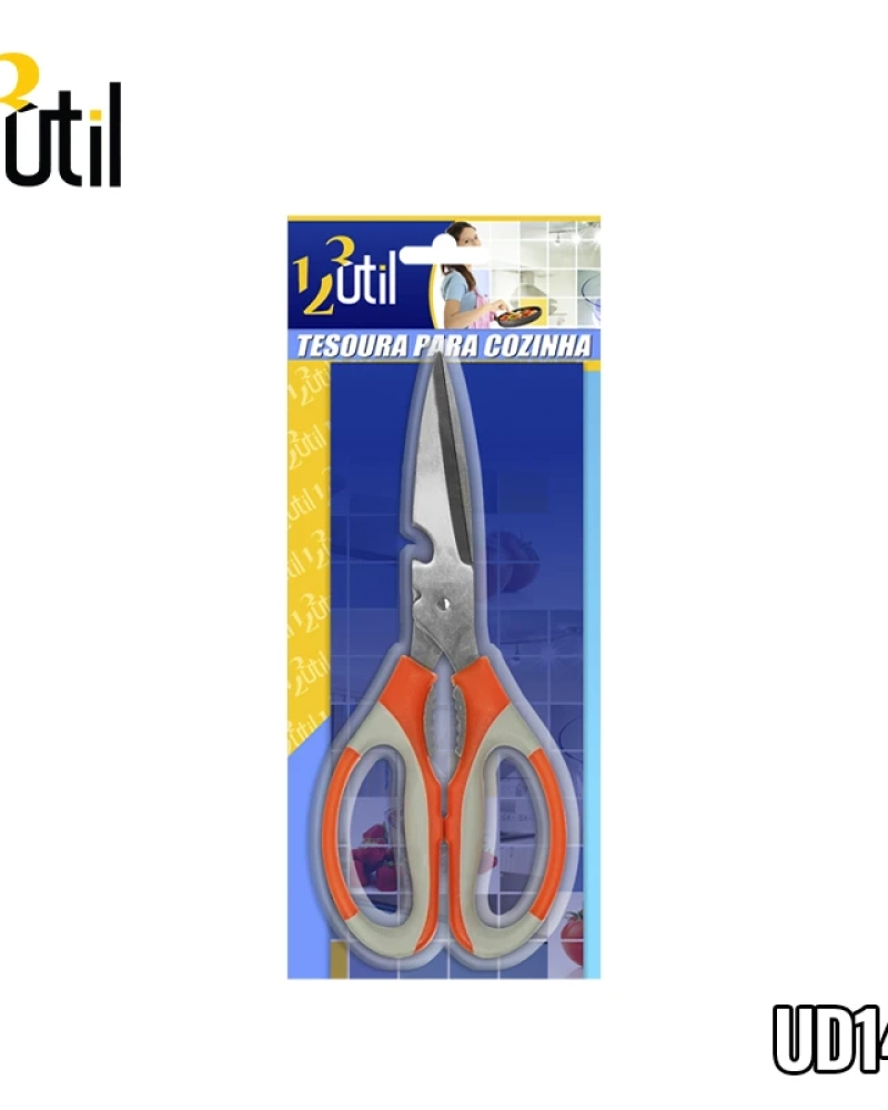 Tesoura de metal p/ cozinha cabo plast 22cm