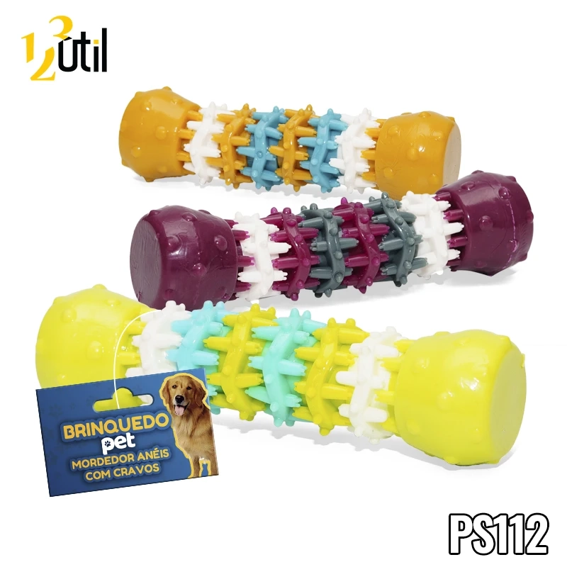 Brinquedo pet - mordedor anéis com cravos 15,5cm