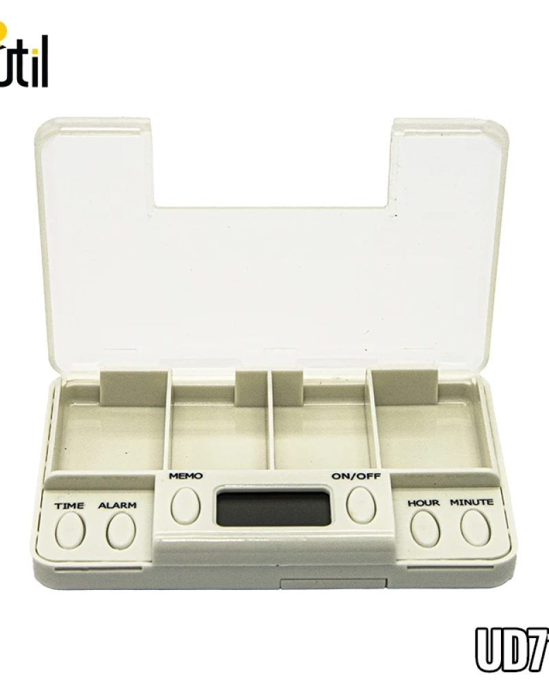 Porta comprimidos digital c/ alarme - 4 divisões