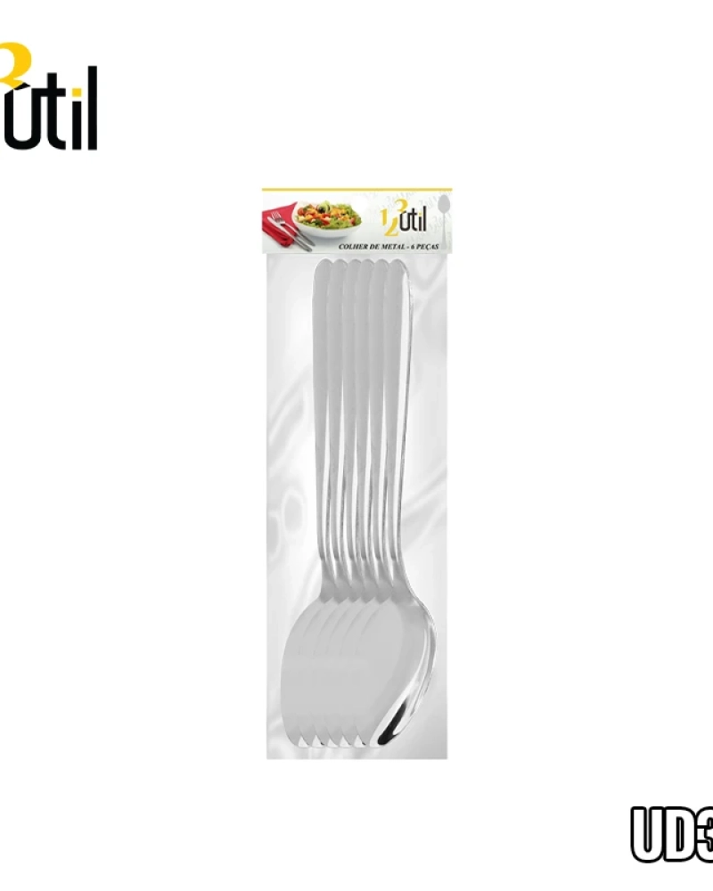 Colher de metal c/ 6 pcs - 19cm 28g