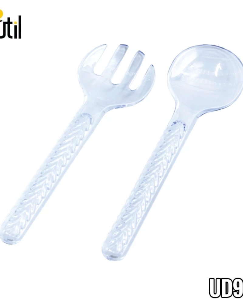 Talheres p salada conj. 2pcs 27x2x1,2cm ps cristal