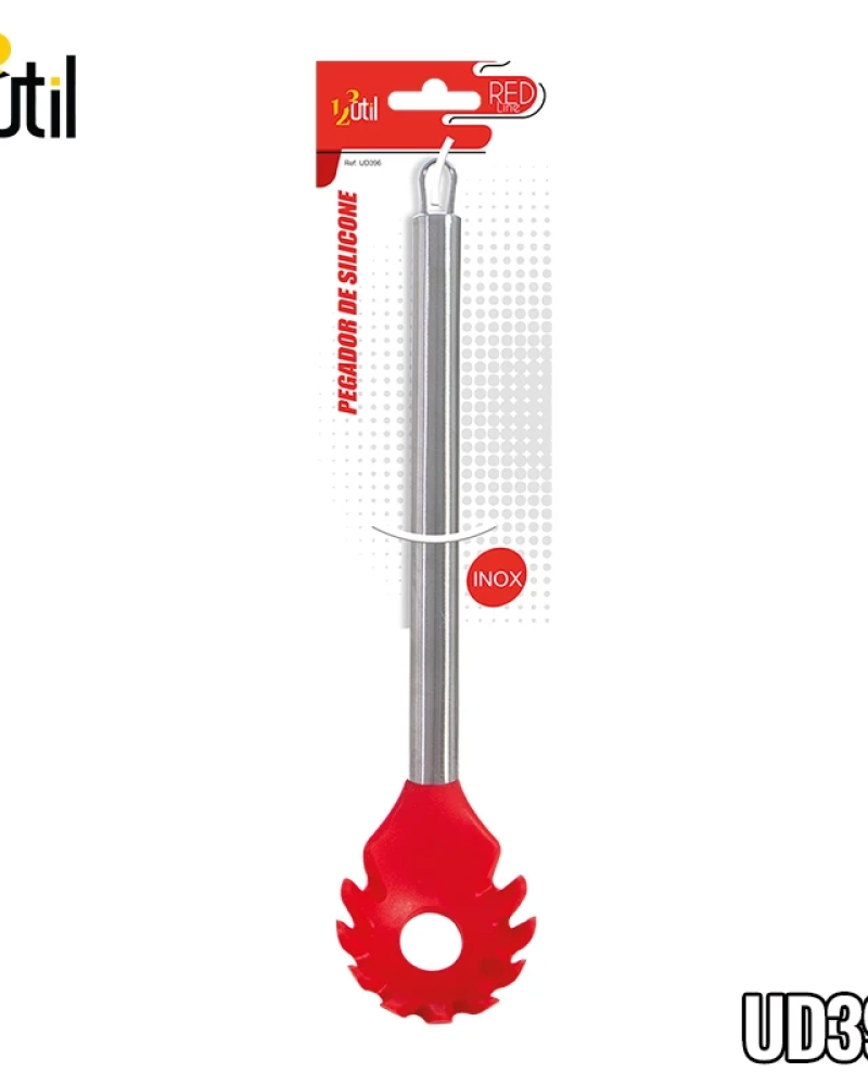 Pegador de silicone c/ cabo inox 31cm linha red
