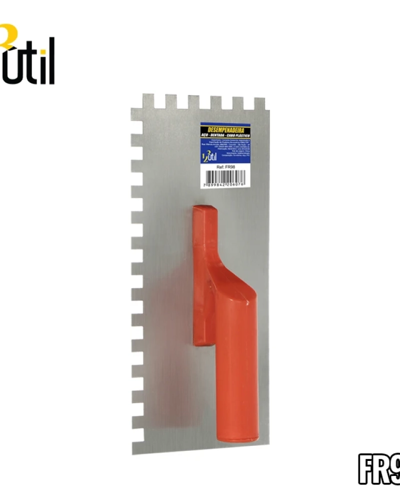 Desempenadeira aço dentada cb plst 28*12 cm