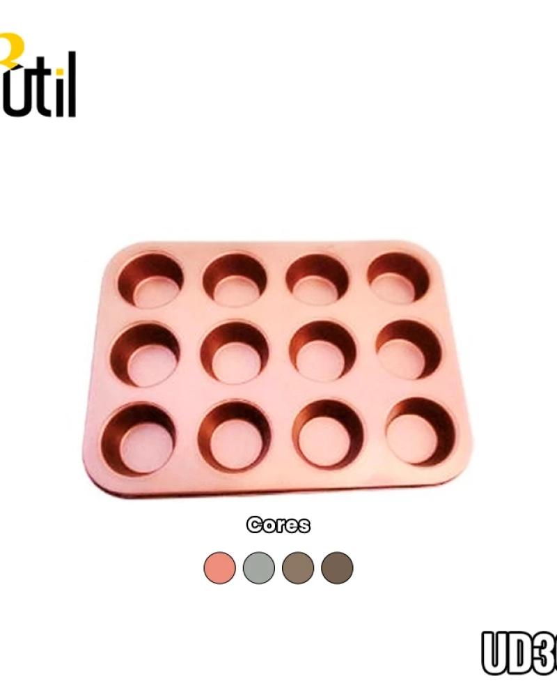 Forma metal p/ cupcakes c/12 cavidades 35*26*3cm
