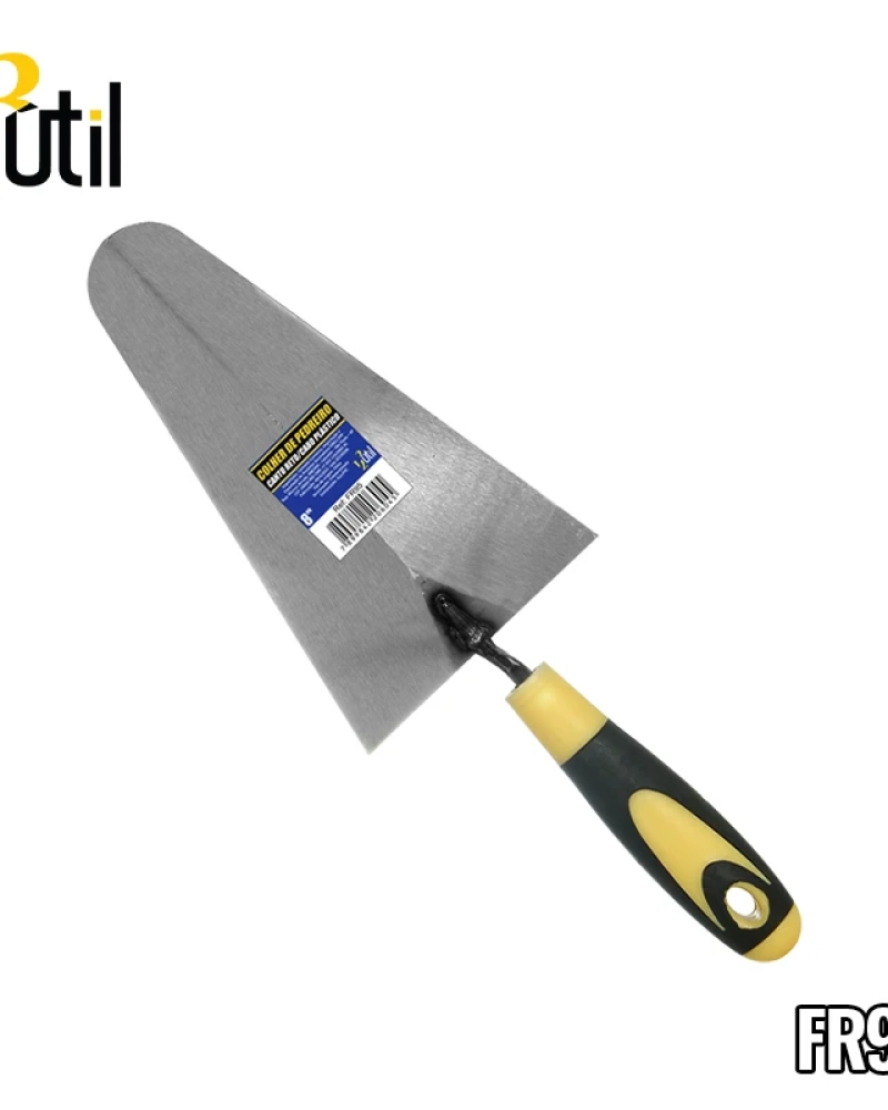 Colher pedreiro canto reto c/ cb plst 9''