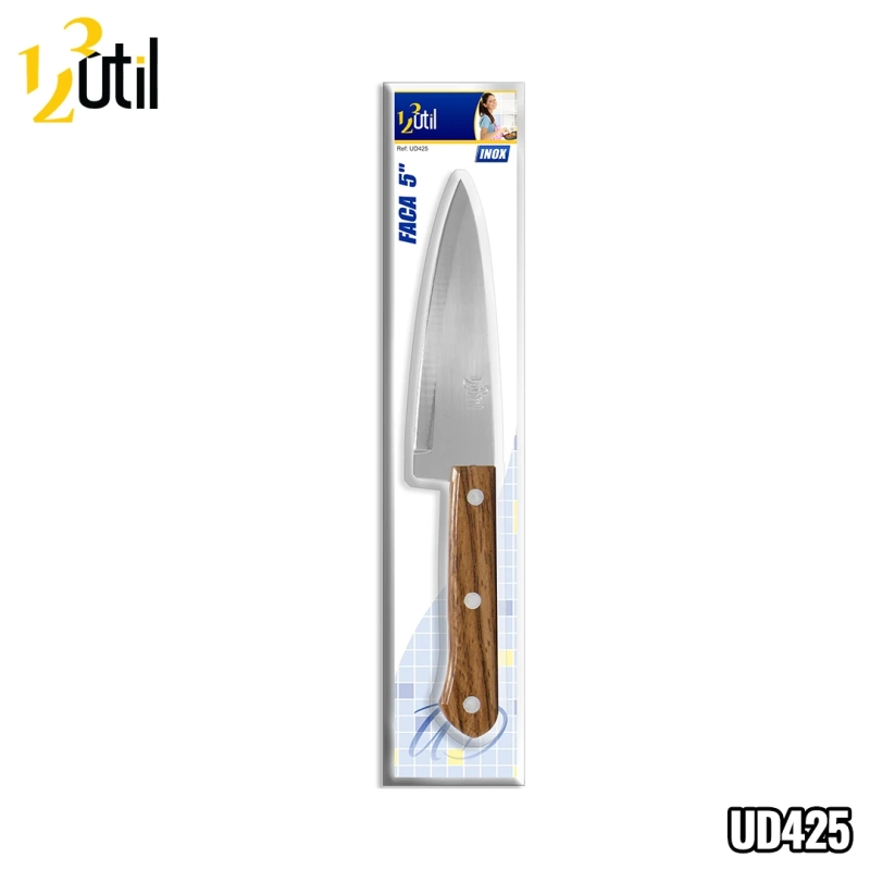 Faca 5" - aço inox - cabo plastico