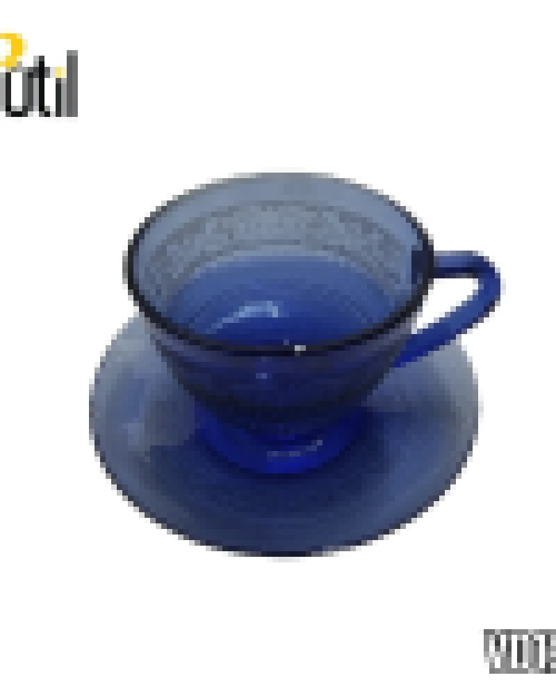 Xícara chá vidro azul nórdica 240ml 12pçs c/pires