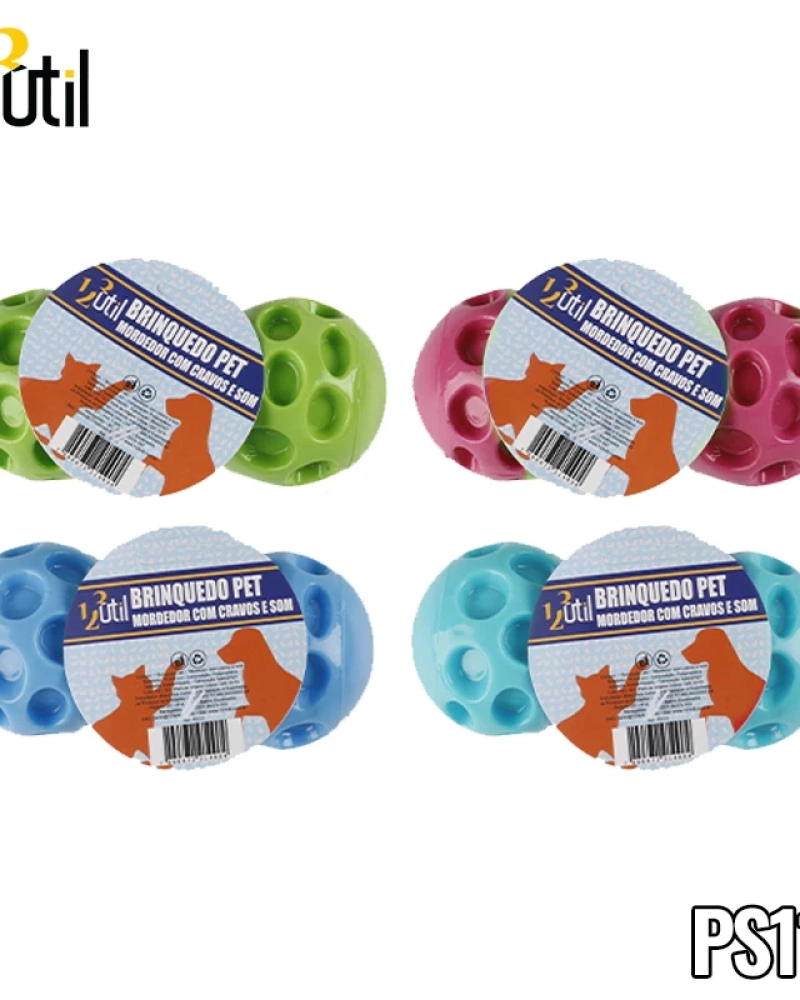 Brinquedo pet - mordedor com cravos e som 14*6cm