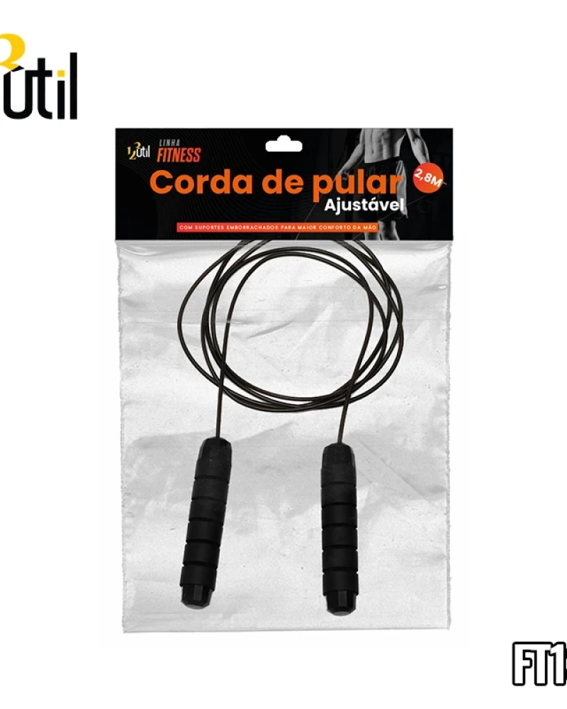 Corda de pular 2,8m - ajustável emborrachada