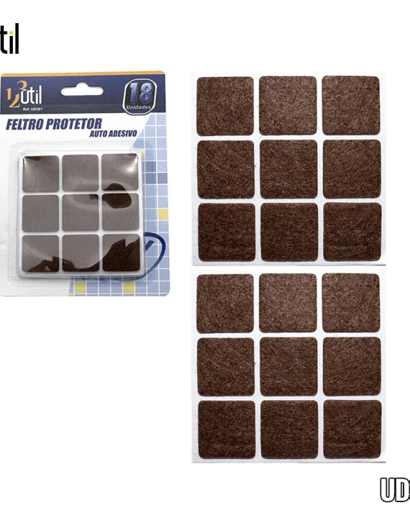 Feltro para moveis quadrado c/ 18 unidades 2,5cm