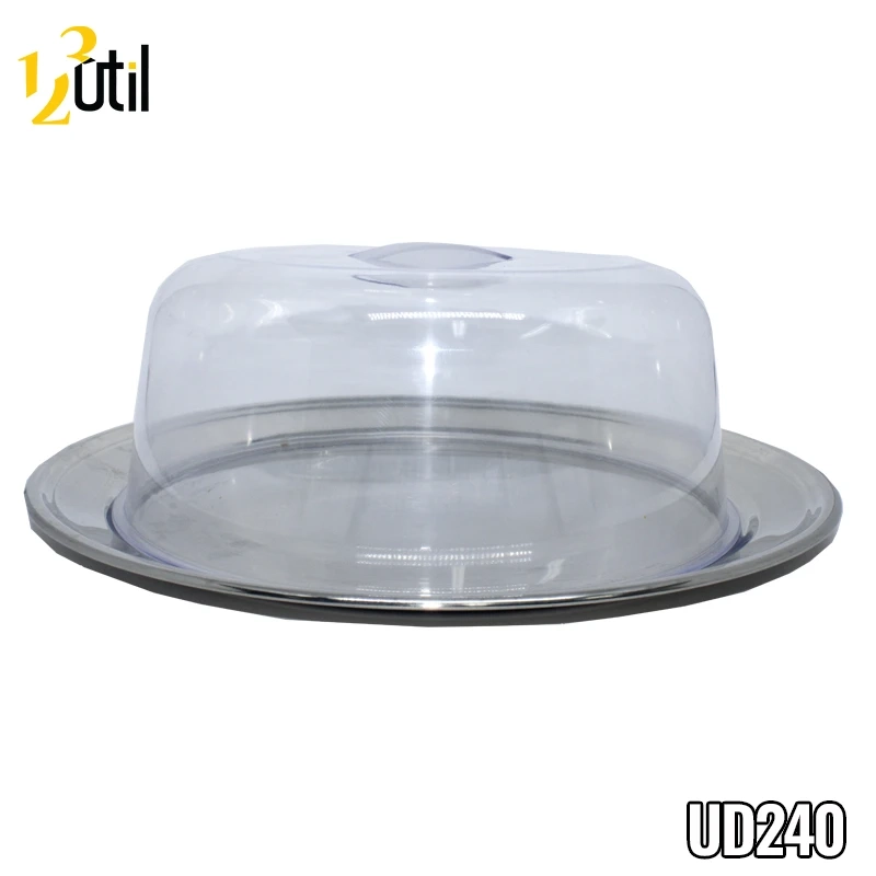 Porta bolo em aço inox 31 cm 2 peças linha classic