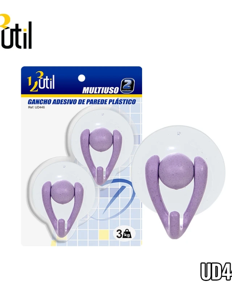 Gancho adesivo de parede multiuso conj 2 pçs