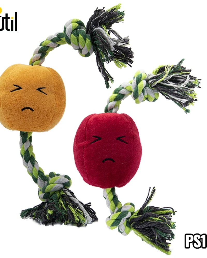 Brinquedo pet - pelúcia fruta com corda 35cm