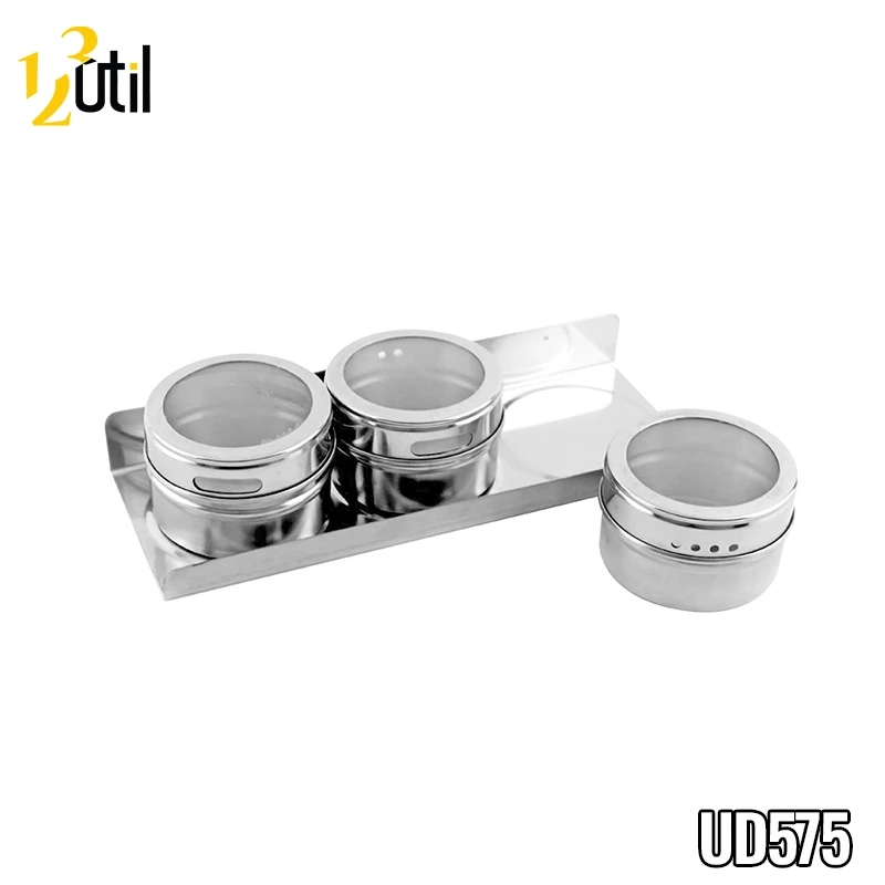 Porta condimento c/3, diam. 6cm, base 20,5x5cm