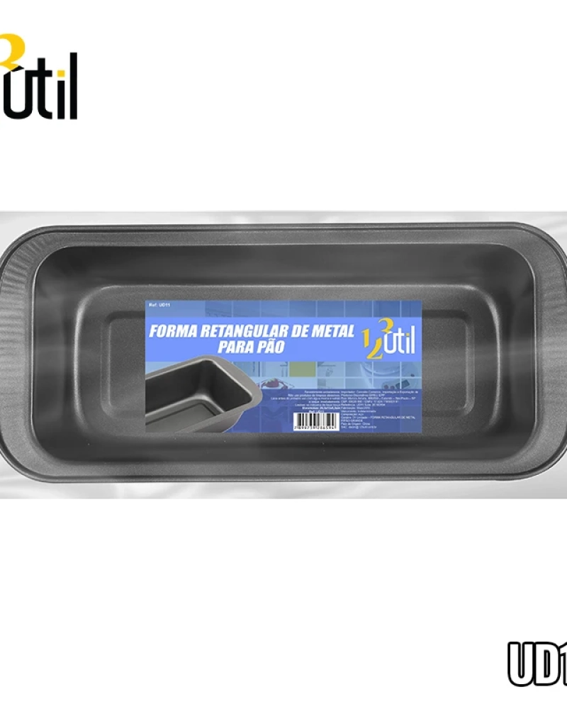 Forma retang. metal p/ pão gd 29,5*13*6cm 190g