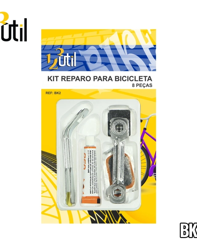 Conjunto p/ reparo pneu de bike 8 pcs