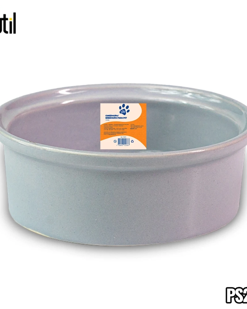 Comedouro bebedouro pet em cerâmica 12cm 290ml