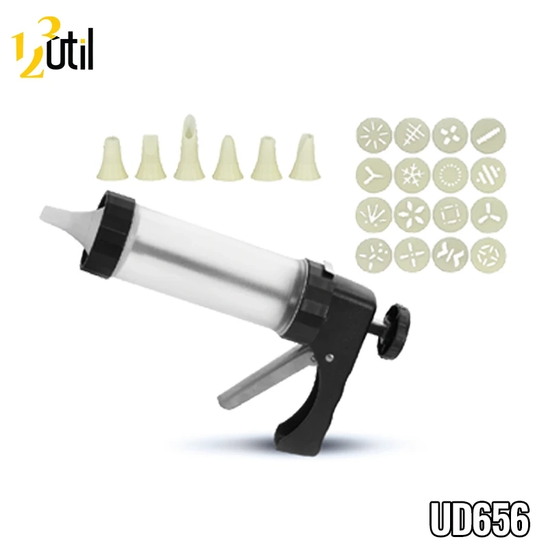 Pistola confeitaria - tubo plástico - c/acessórios