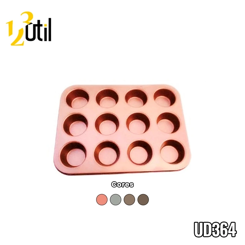 Forma metal p/ cupcakes c/12 cavidades 35*26*3cm