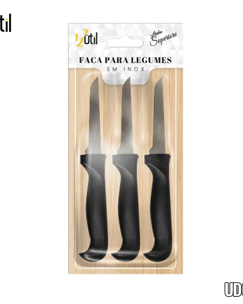 Facas p/legumes cb preto 5cm 0,8mm 3pcs -superiore