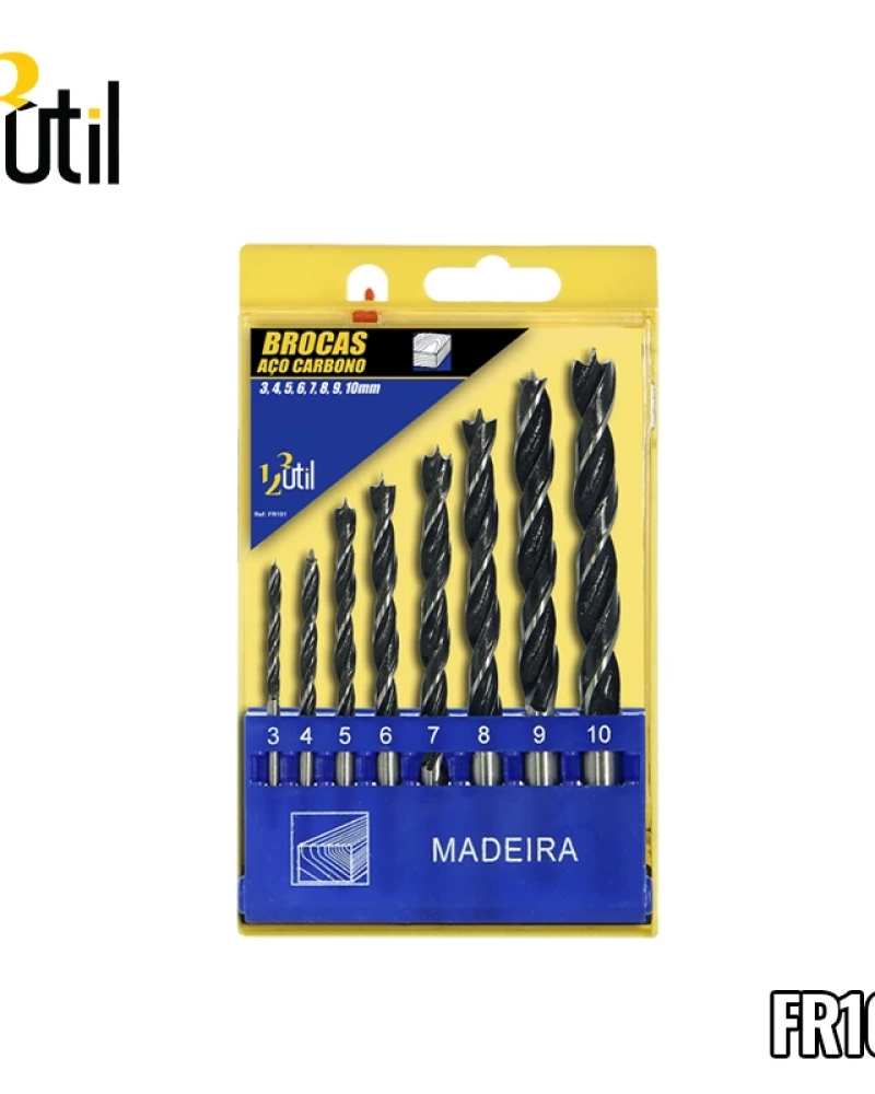Brocas de aço carbono jg c/ 8 pcs