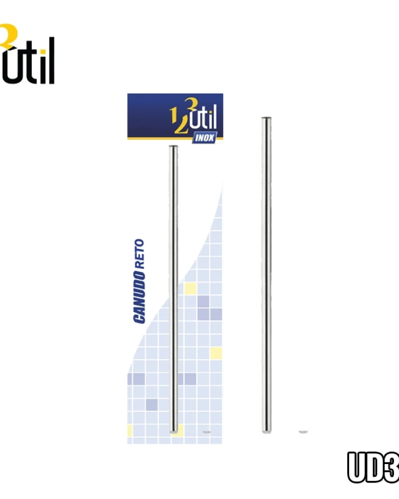 Canudo de aço inox reto 21,5cm