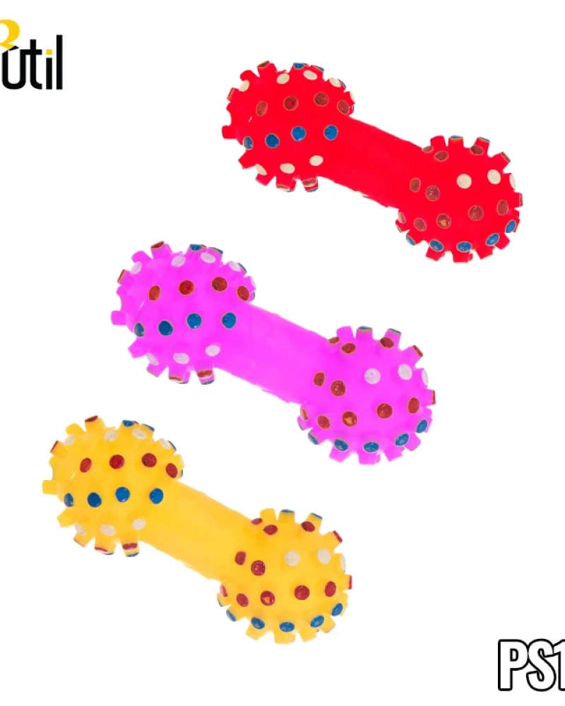 Brinquedo pet - haltere pontilhado de borracha