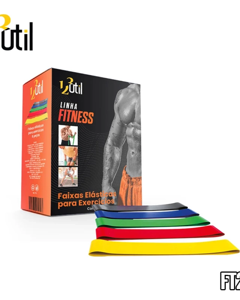 Faixas elásticas para exercícios kit 5pcs - 30cm