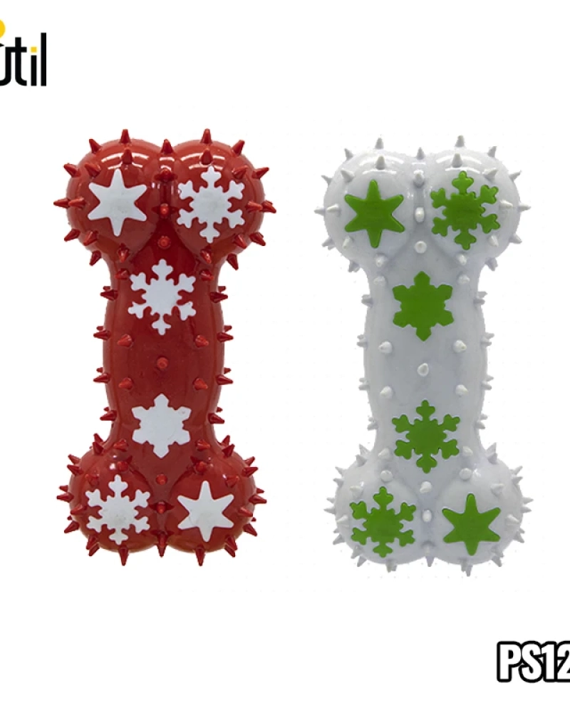 Brinquedo pet - osso com cravos e som 17x8,5cm