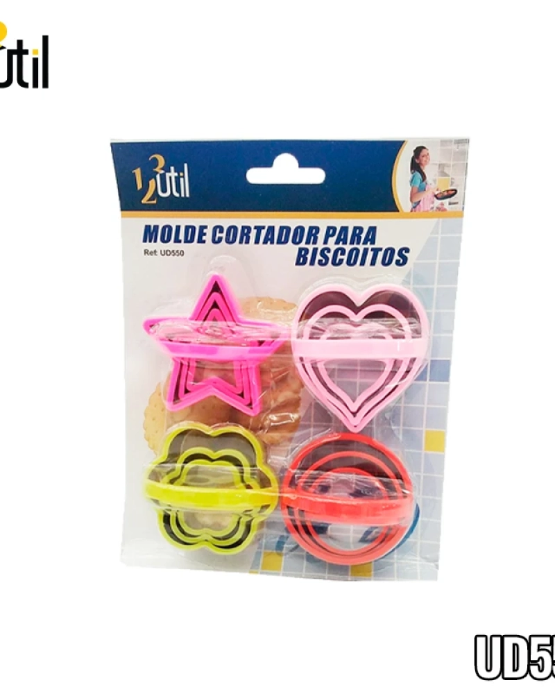 Molde cortador p/ biscoitos - 12pcs - 3cm