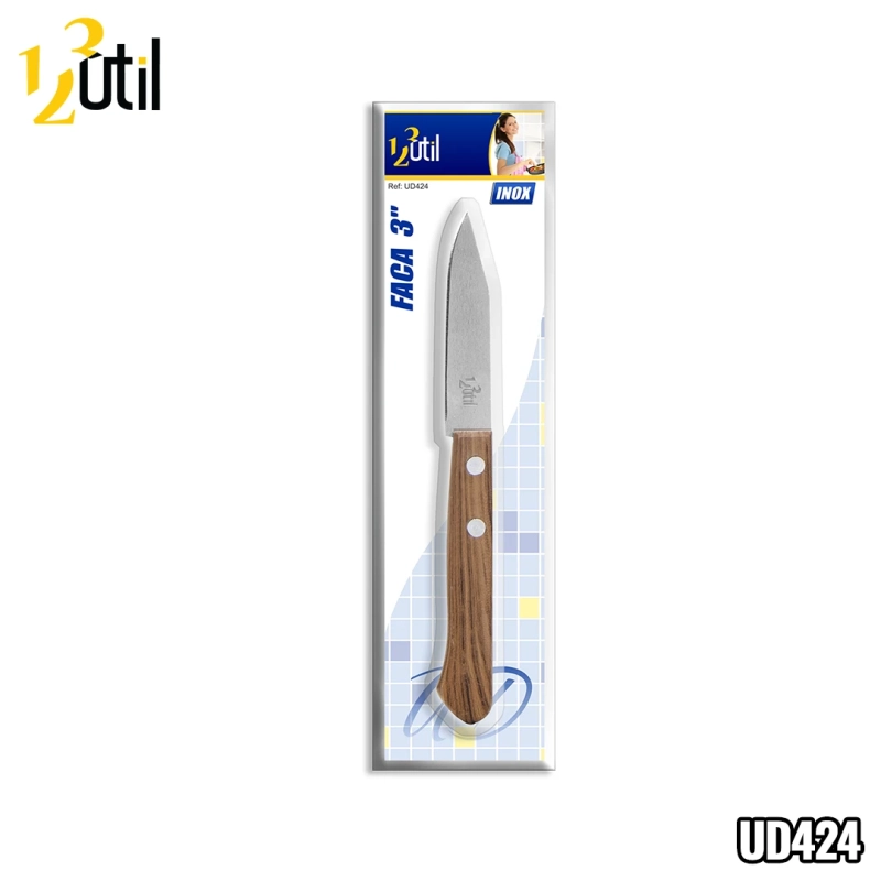 Faca 3" - aço inox - cabo plastico