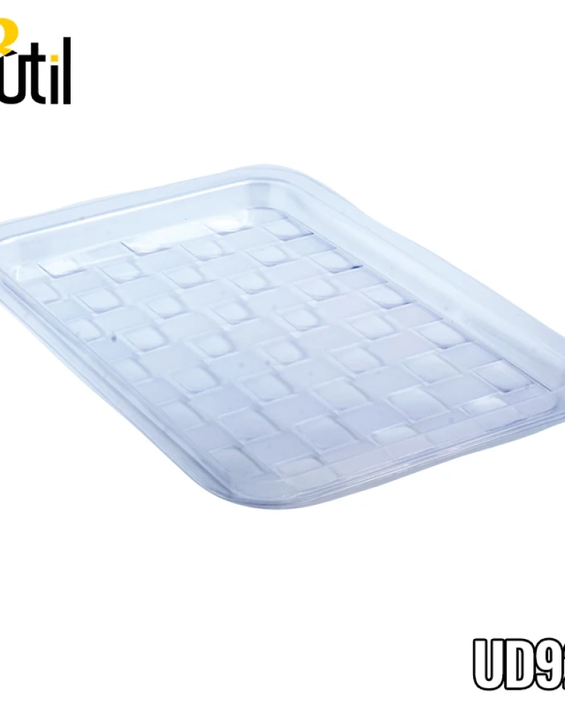Bandeja retangular quadriculada 22x25cm ps cristal
