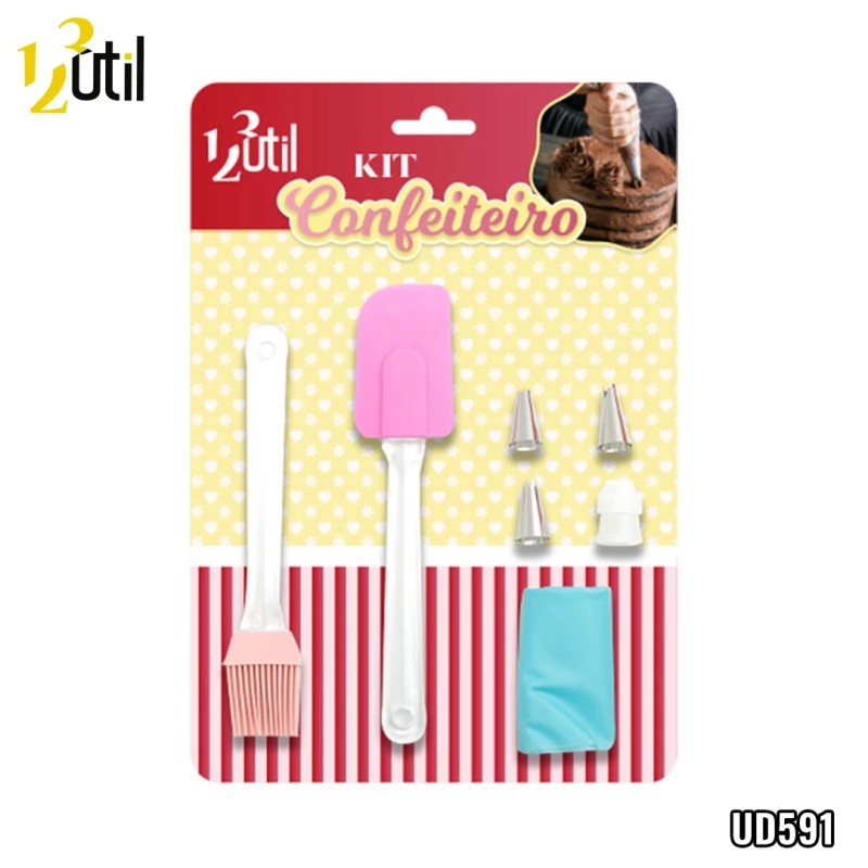 Pincel espatula e saco confeit - jg cozinha - 7pcs