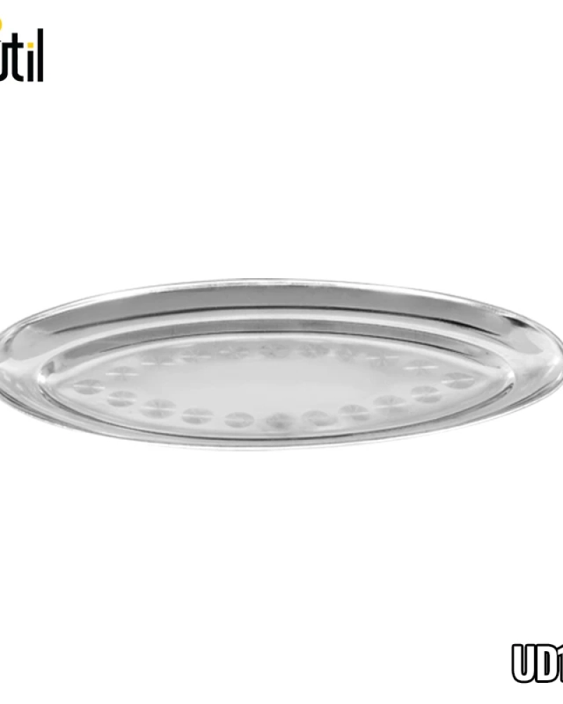 Travessa oval rasa aço inox 21*13*1 cm