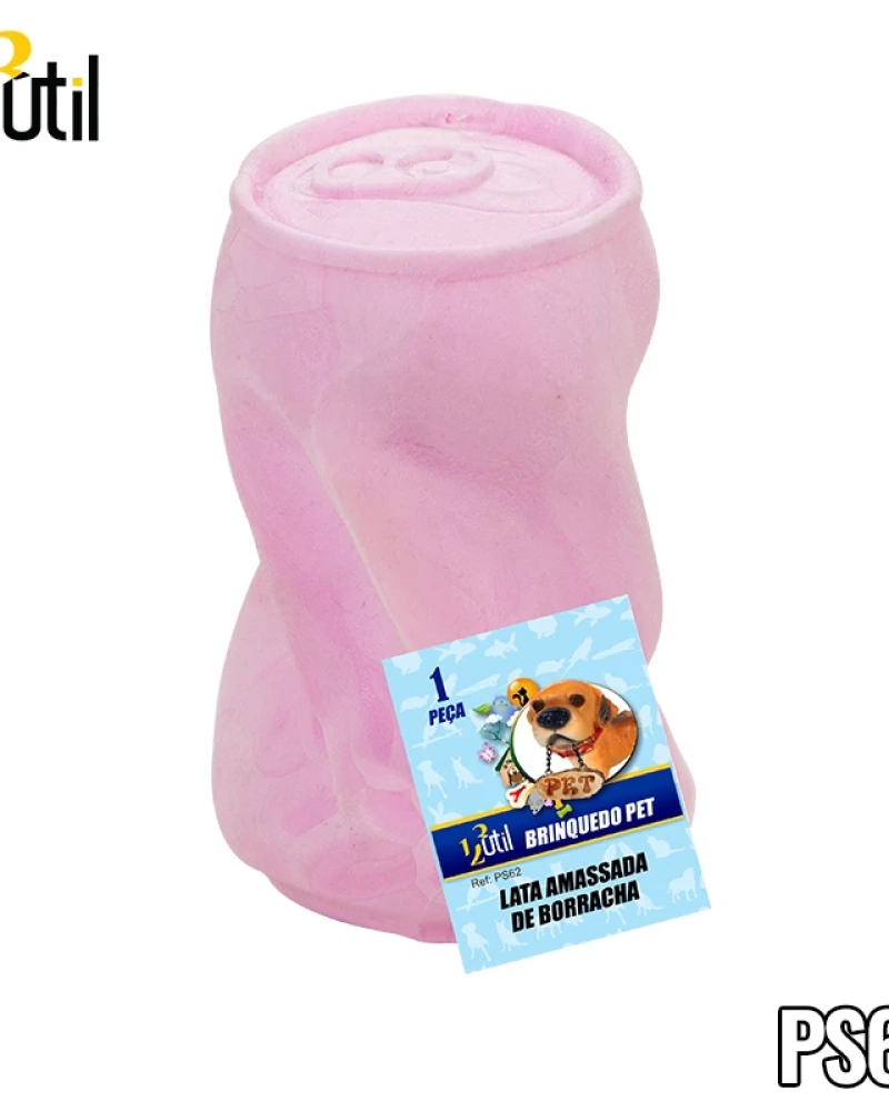 Brinquedo pet - lata amassada de borracha