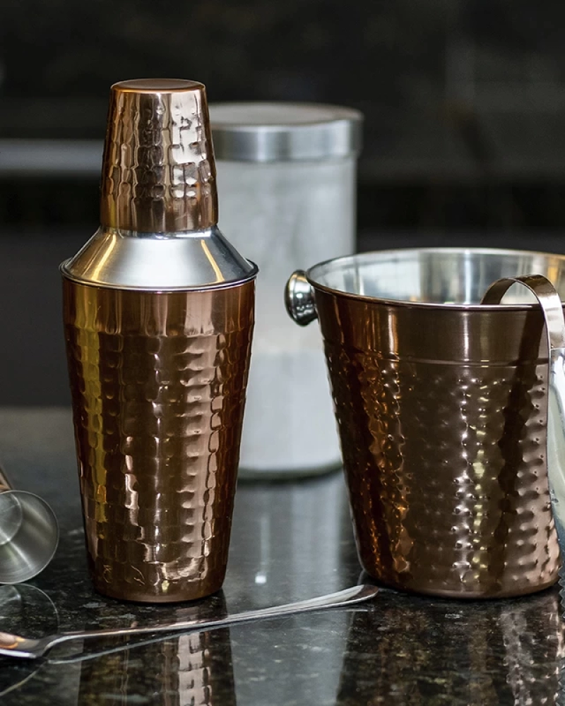 Bar martelado aço inox - 5pcs cor cobre classic