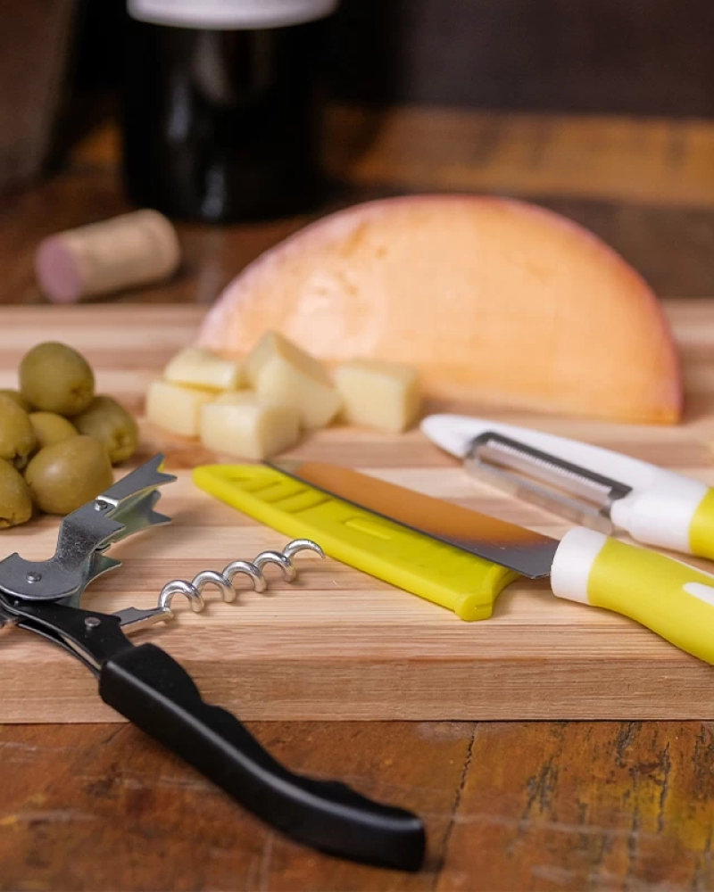 Faca, descascador e saca rolhas jg de cozinha 3pcs