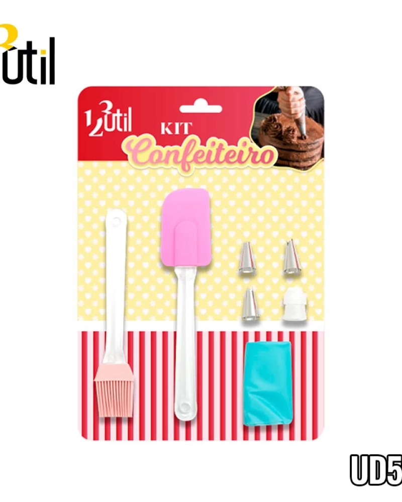 Pincel espatula e saco confeit - jg cozinha - 7pcs