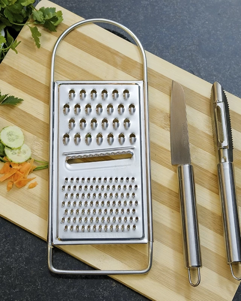 Ralador, faca e descasc. - inox - jg cozinha - 3pc