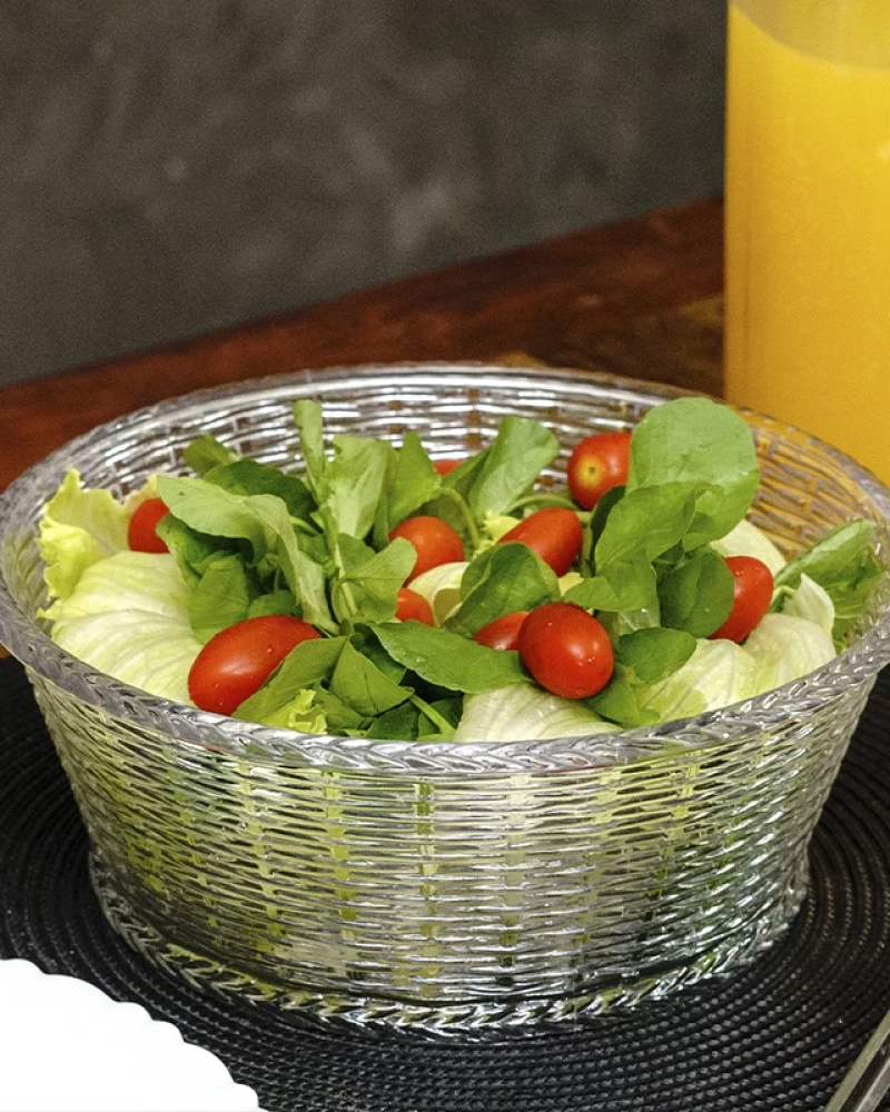 Saladeira/fruteira redonda 25x9,5cm - ps cristal