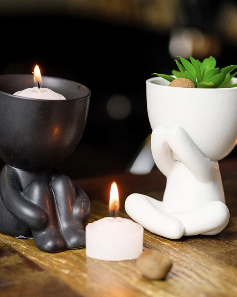Vaso decorativo em cerâmica mini -  8.8x7.5x10cm