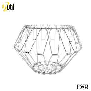 Cesto aramado dobrável cromado 20*20*21cm