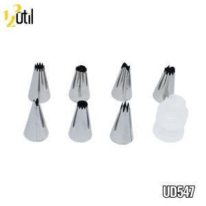 Bico para confeitar e acessório para encaixe - 8pc